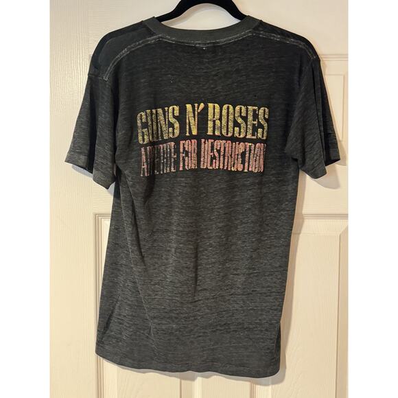 VTG HANDTEX Gun's N' Roses DISTRESSED T-Shirt Appetite Destruction Thin/Holes-M - Picture 2 of 9